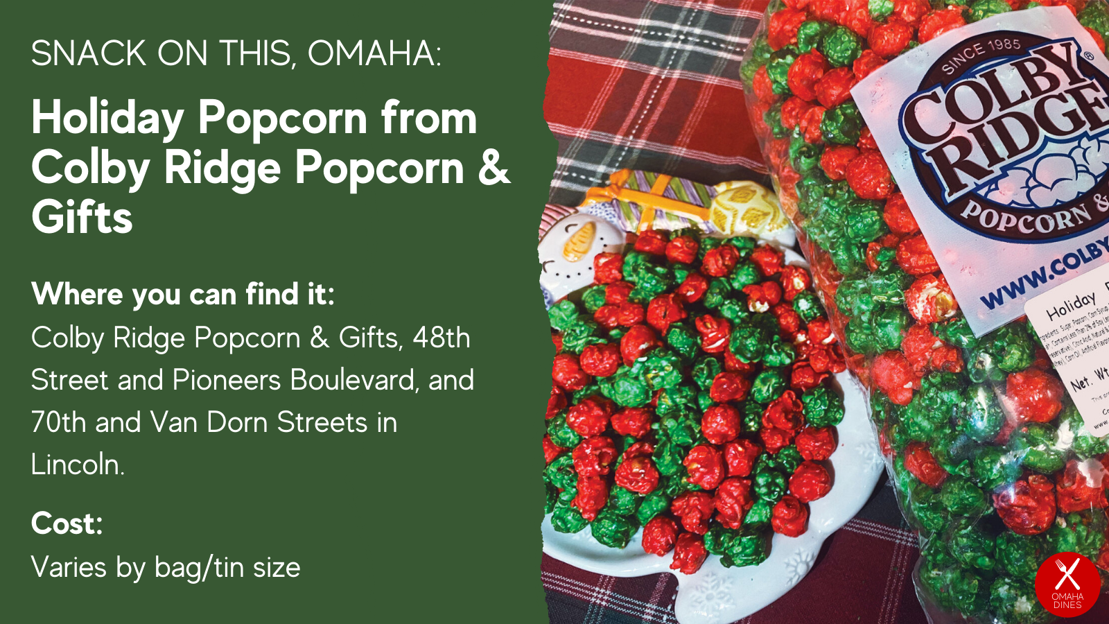 Snack in Omaha: Holiday Popcorn from Colby Ridge Popcorn & Gifts